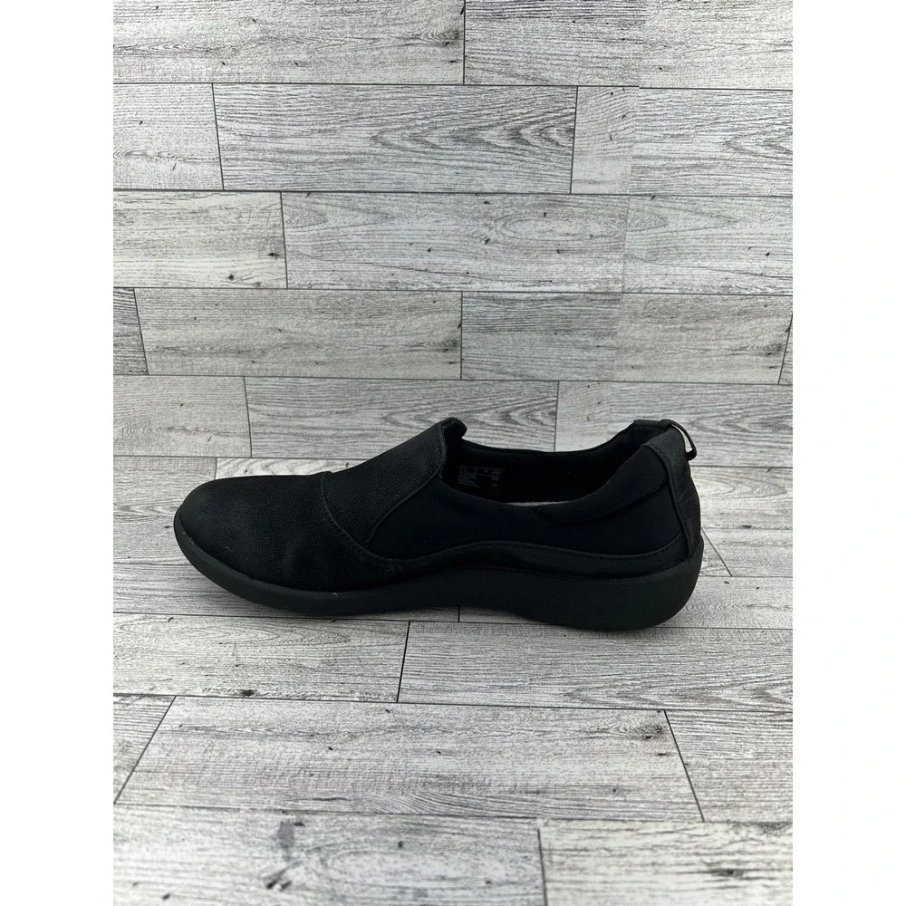 Cloudsteppers‎ by Clarks Black Slip On Comfort Loafers Casual Walking Shoes Sz 8